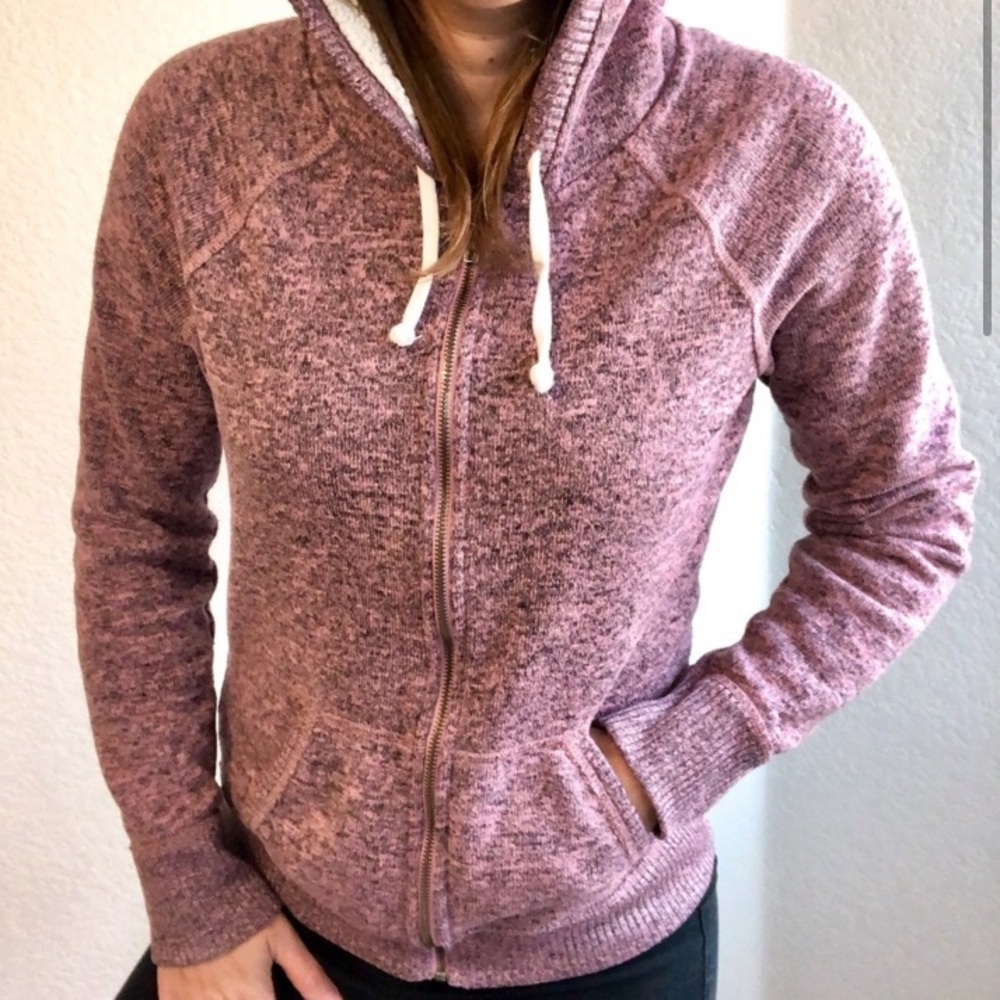 Dusty Rose Full-Zip Hoodie